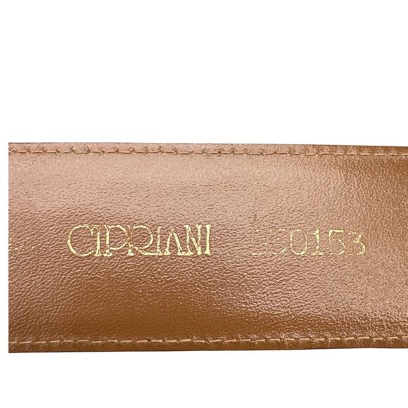 Cipriani Vintage Brown Italian Alligator Leather Horseshoe Buckle 1.5" Wide Belt - Picture 5 of 9